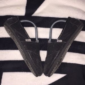 Black Glitter Toms